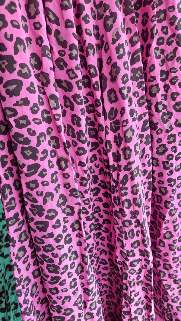 Bubblegum Pink Leopard Palazzo Pants