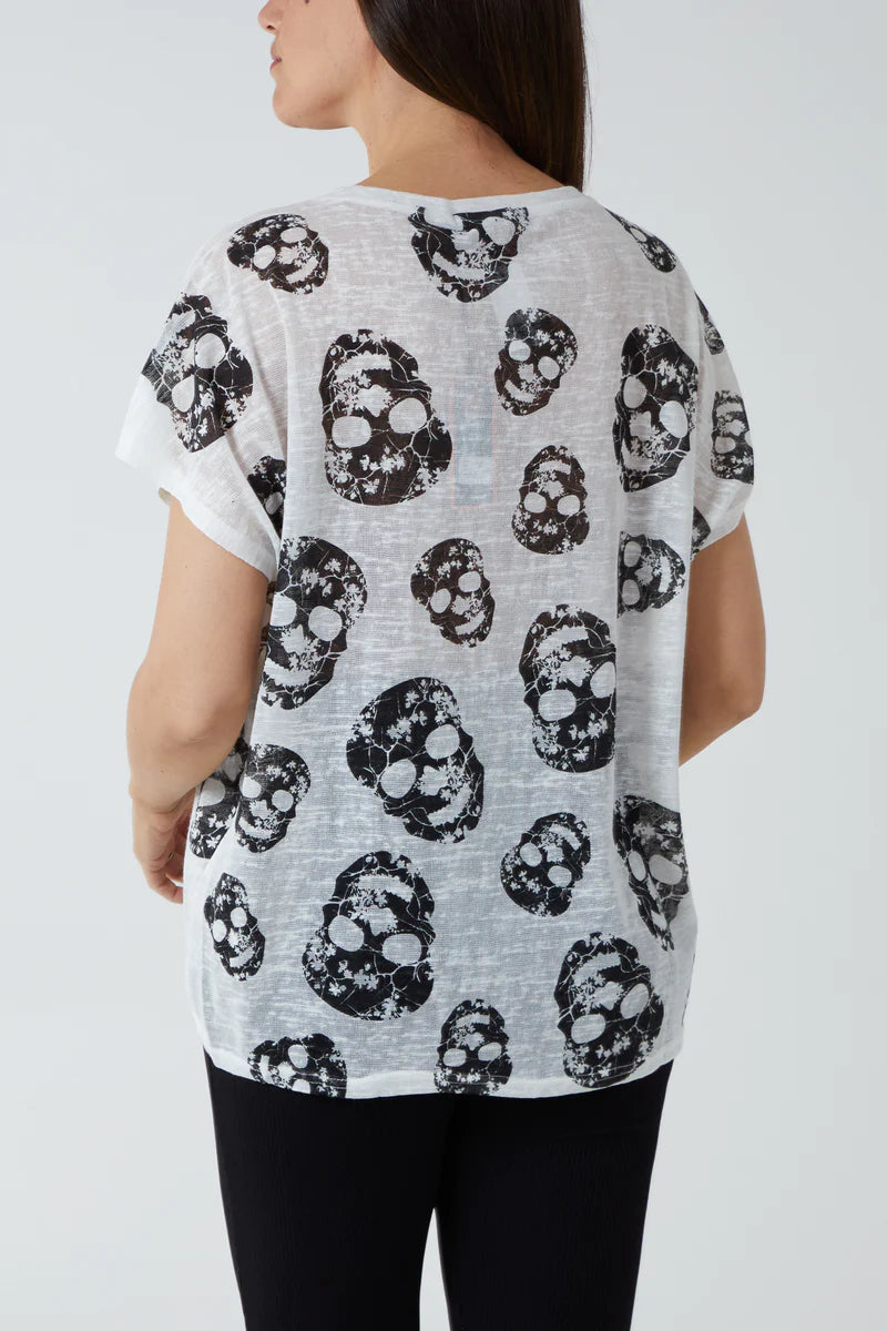 Graphic Skull T-Shirt - White