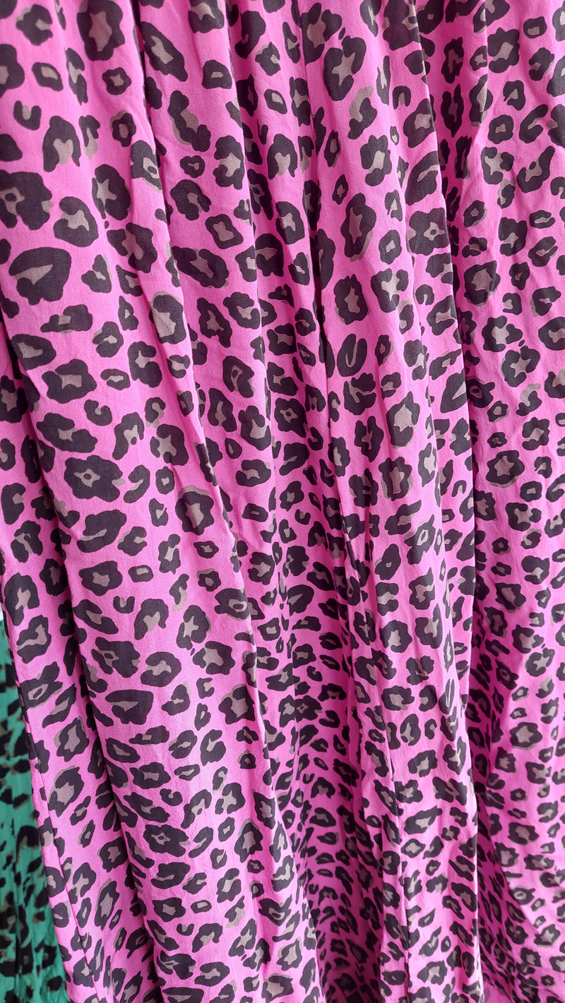 Bubblegum Pink Leopard Palazzo Pants