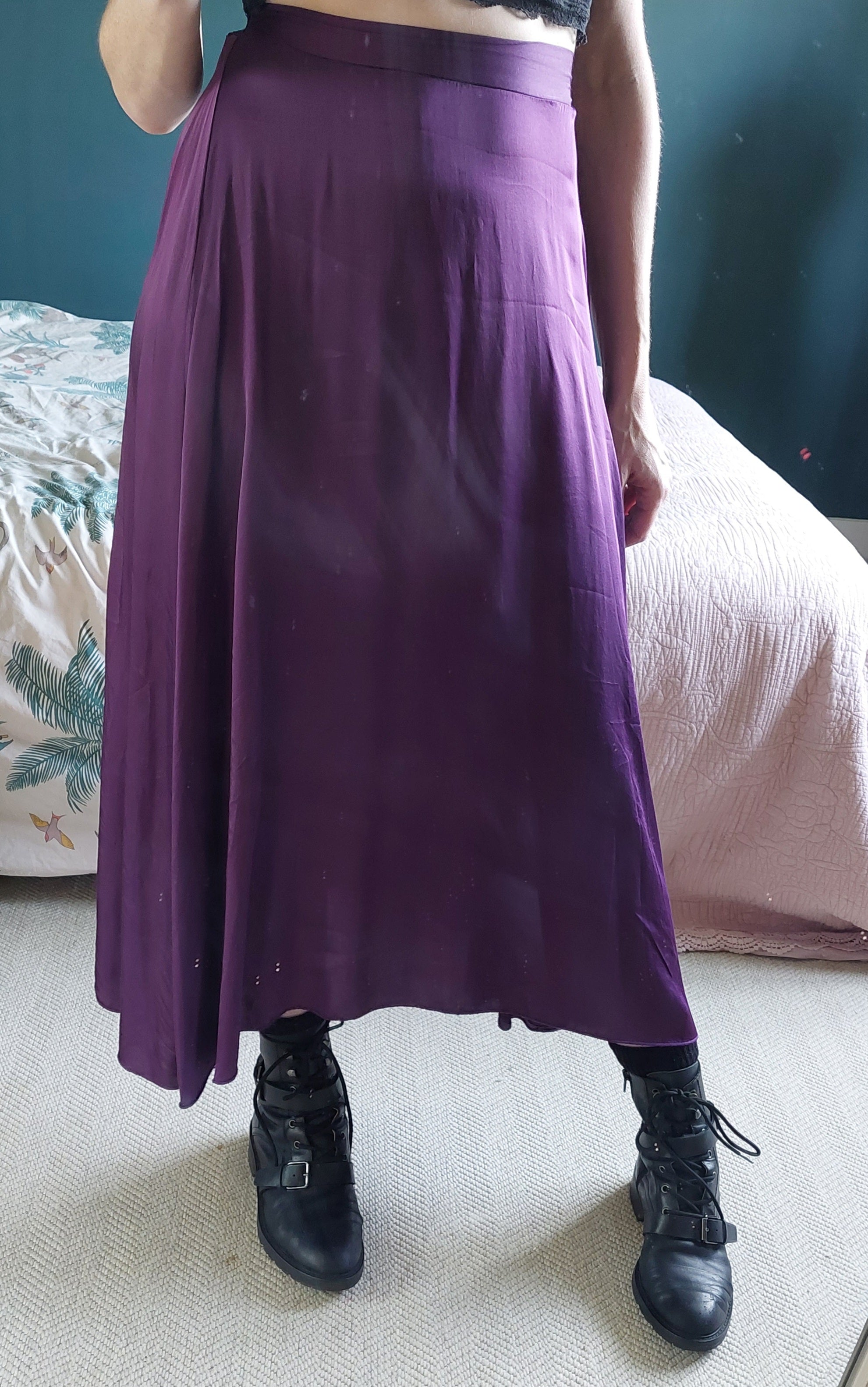 Silk maxi best sale skirt