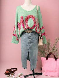Slouch Hi-Lo Amour Jumper - Green