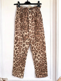 Leopard Print Cotton Cropped Trousers
