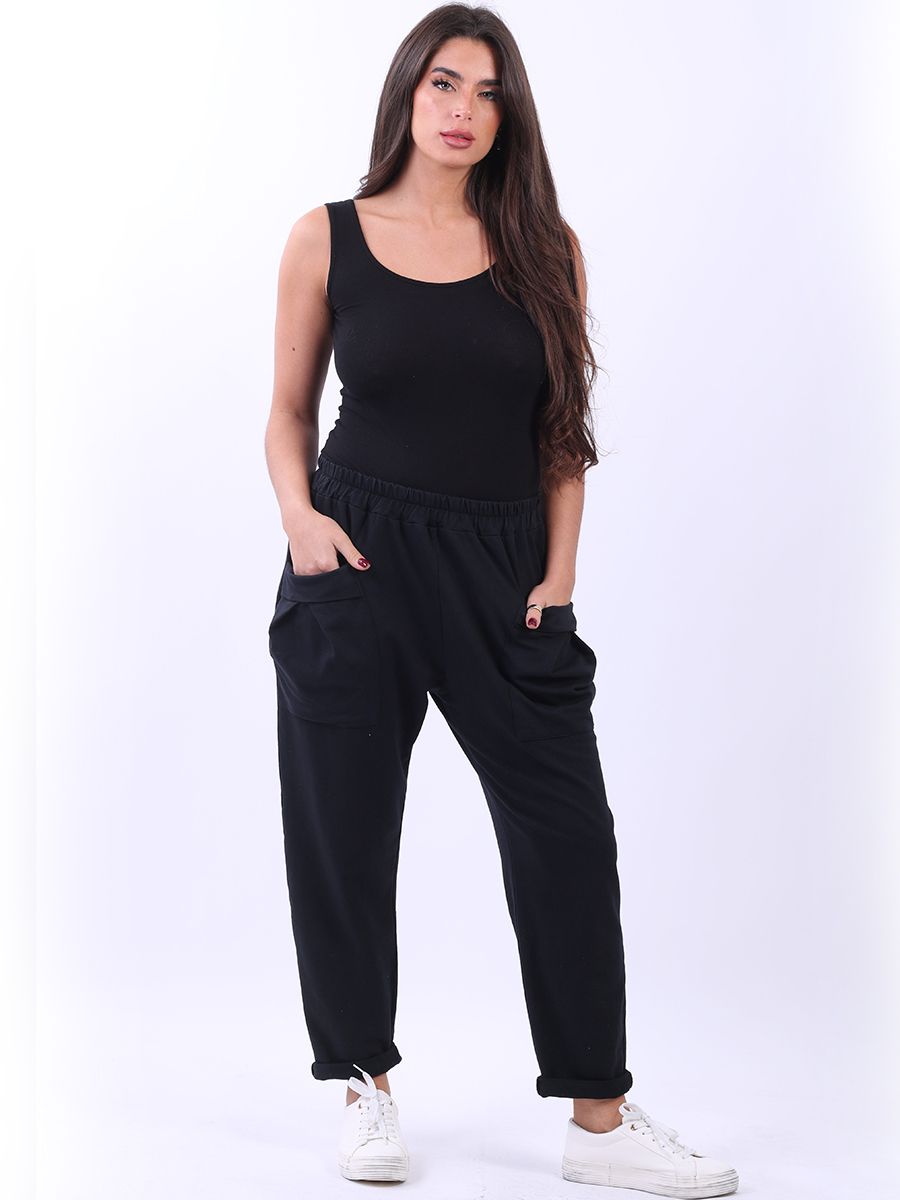 Basic black joggers sale