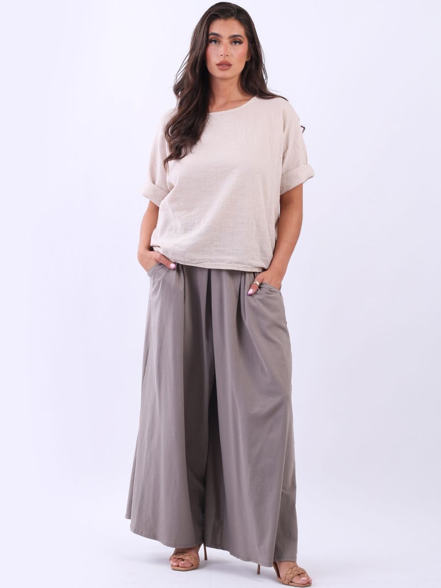 Pull On Wide Leg Stretch Jersey Trousers Short  Simply Be