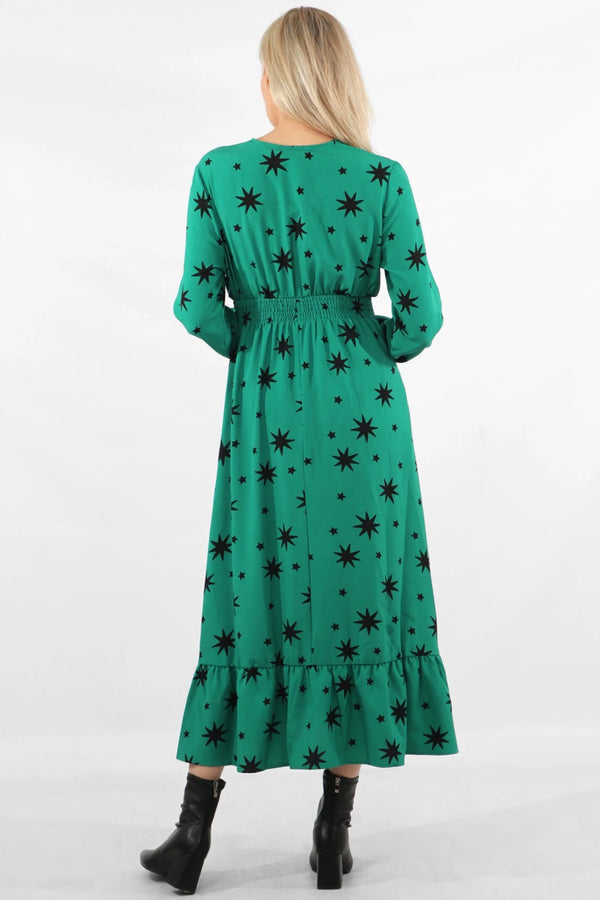Starburst Maxi Dress - Green