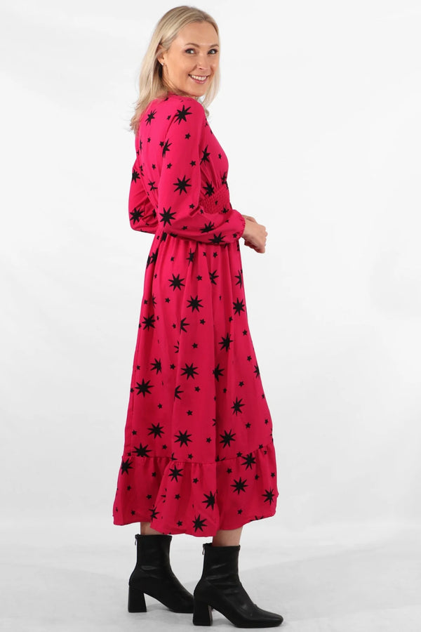 Starburst Maxi Dress - Pink