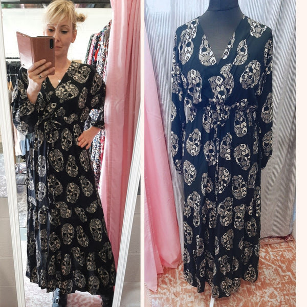 Black Skull Maxi Dress