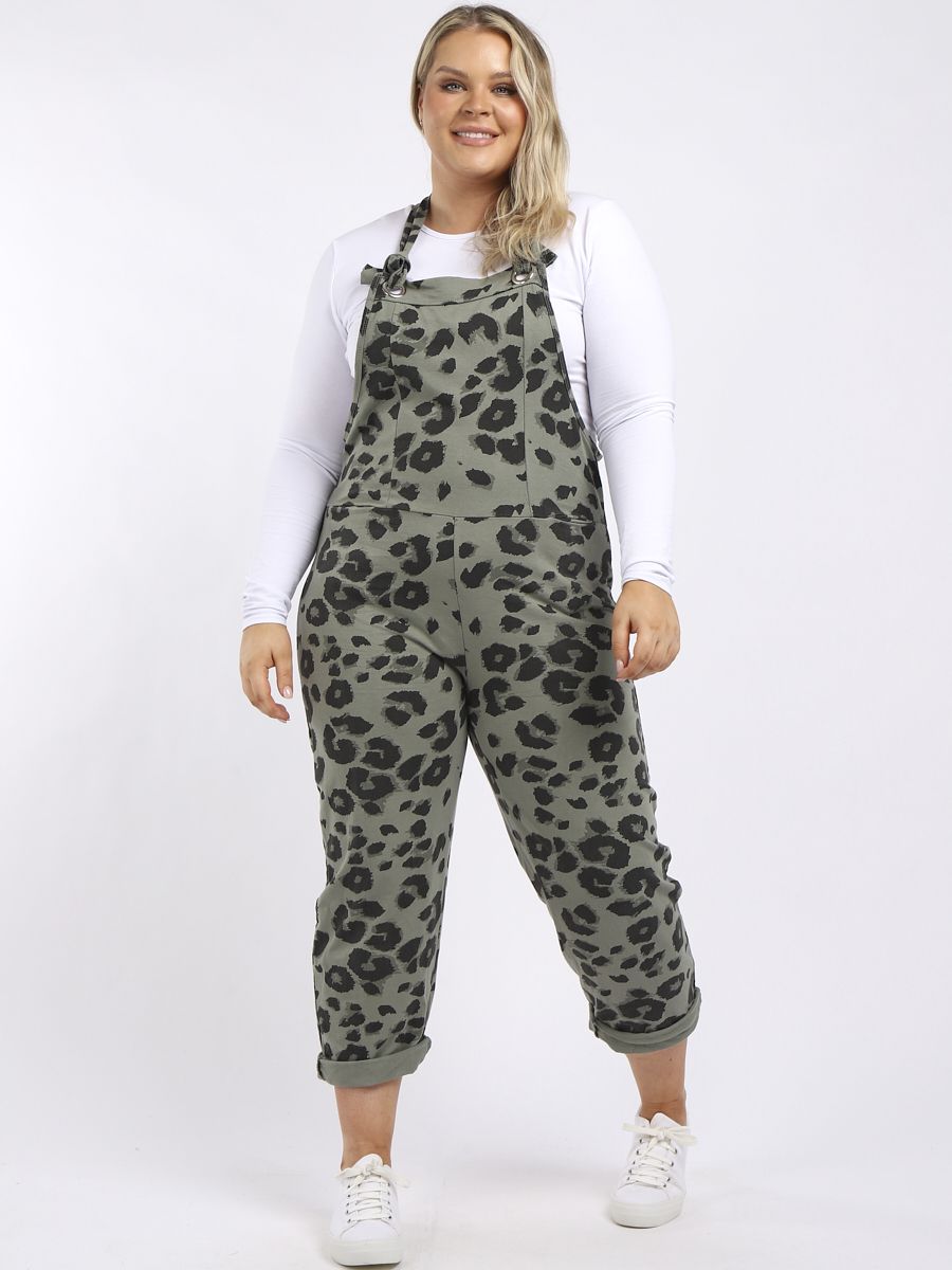 Khaki Leopard Slouch Dungarees -Racer Back – Clarence and Alabama